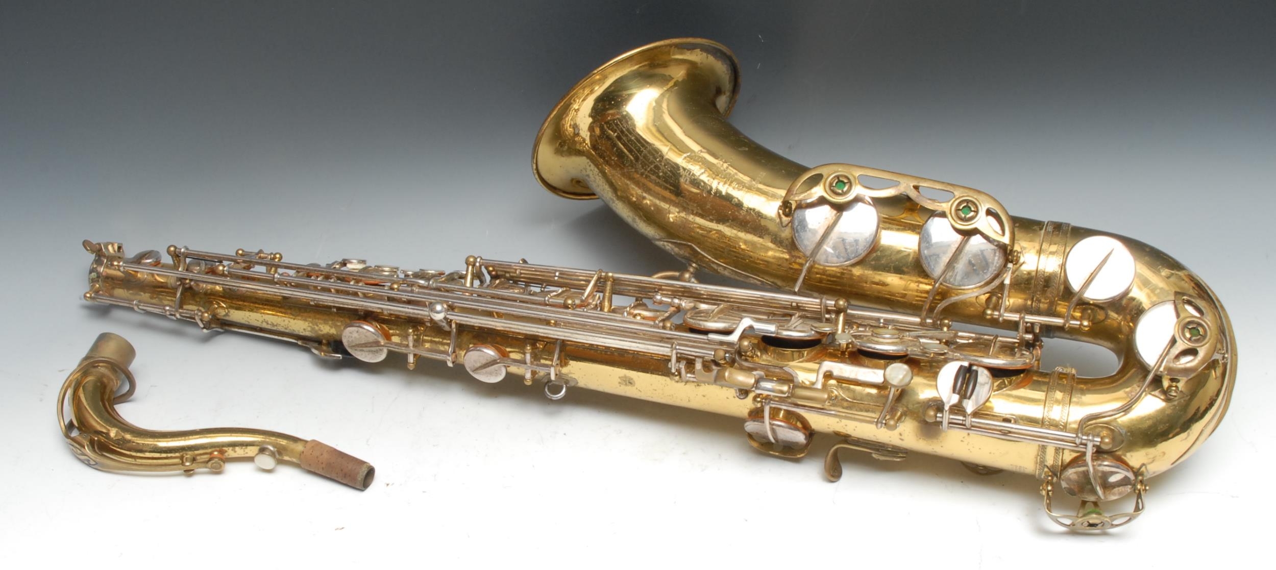 A Selmer tenor saxophone, US patent, serial number M101344, with Otto Link mouthpiece, Yamaha hard carry case